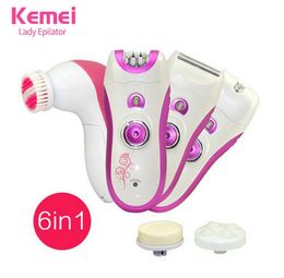 6in1 Epilator women electric remover hair removal epilation bikini body depilatory facial depilation female lady shaver KM-3066