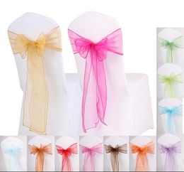 Beautiful Organza Bows For Wedding Chair Sashes For Wed Events Supplies Party Decoration Chair Cover Sash Various Colors To Choose ZA0318