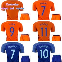 A+++Netherlands Kits Soccer Jerseys Uniforms Sets 2016 Holland Jerseys Football kit Robben SNEIJDER V.PERSIE MEMPHIS Thai Quality