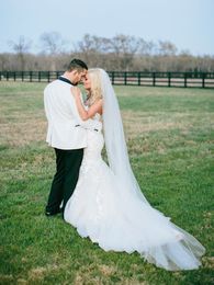 One layer Cathedral Length White Ivory Champagne One layer Wedding Veil Cut Edge With comb Bridal Veil 918p