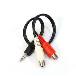 Freeshipping 10pcs/lot 3.5mm Male Jack to 2 RCA Female Plug Adapter Cable Mini Stereo Audio Cable Headphone Y Cable