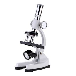 Freeshipping 1200X Student Science and Education Magnifier Children Intelligence Microscope /W LED Light 10X Eyepiece Biological Instrument