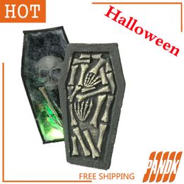 wholesale coffin trinket box halloween coffin with led halloween decorations props haunted house ideas halloween tombstone party yard uk