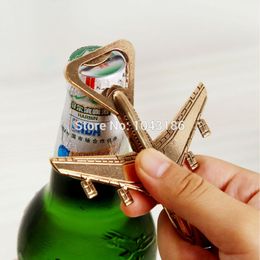 wedding party Favour gift and giveaways for guests - golden retro Classic plane/aeroplane/aircraft bottle opener 100pcs/lot