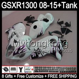 8gifts purple flames For SUZUKI Hayabusa GSXR1300 08 15 GSXR-1300 14MY127 GSXR 1300 GSX R1300 08 09 10 11 12 13 14 15 Fairing gloss white