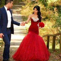 New Arrival Red Colourful Mermaid Wedding Dresses With Colour For Non Traditional Wedding Tulle Beaded Sweetheart Non White Bridal Gowns