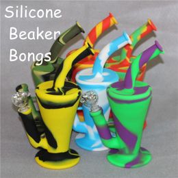 hot sell silicone oil rig with glass bowl and stem glass hookahs price water pipe silicone bubbler bongs