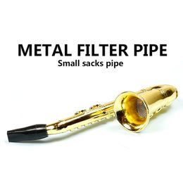 Small Sacks Zinc Alloy Smoking Pipe Metal Filter Pipe 97mm with Retial Box Export Quality Product VS Sharpshone