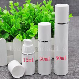 15g 30g 50g white Airless Lotion Cream Pump Bottle Small Travel Cosmetic Skin Care Cream Plastic Container Airless Dispenser