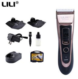 LILI Rechargeable Electric Haircut Machine For Man Waterproof Ceramic Hair Clipper Cordless Electric Hair Trimme RFCD-9666