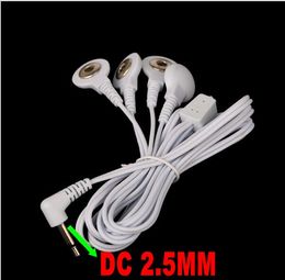free-shipping-20pcs/lot 4 in1 2.5mm head 4-way Electrode Pad Connector Wire for tens Massager machine Length 120 cm
