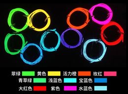 3M FLEXIBLE LED LED Luz de neón resplandor El cable de la cuerda Tubo de cable Zapatos de la tira de la ropa Ropa del coche Azul decorativo / rojo / verde / rosa / amarillo / púrpura / blanco