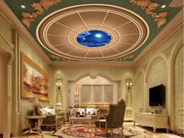 Moonlight 3D circular ceiling mural 3d wallpaper 3d wall papers for tv backdrop