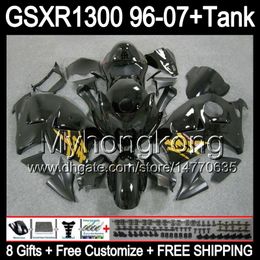 gloss black 8gift For SUZUKI Hayabusa GSXR1300 96 97 98 99 00 01 13MY64 GSXR 1300 GSX-R1300 GSX R1300 02 03 04 05 06 07 glossy black Fairing