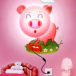 Modern 3D Cartoon Kid's Bedroom Wall Light Original Design Sticker Wall Lamp Bedsides Cute Corridor Study Room Wall Sconce