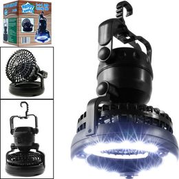 Outdoor Camping Tent 18LED Lamp With Fan High Power Emergency Light Travel Lamps Portable 180 Rotating Hook Lantern Lighting