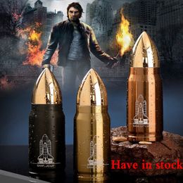 350ML 500ML Thermos Bottle Stainless Steel Bullet Mug Creative Warhead Insulation Travel Vacuum Cup Office Insulation Cups 3 Colour WX-C06