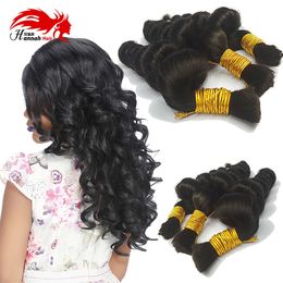hair attachments for braids UK - Human Hair For Micro Braids Peruvian Loose Wave Human Hair For Braiding Bulk No Attachment Peruvian Virgin Bulk Hair 3Pcs Lot Loose Wave