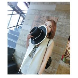 top hats straw hats straw hat dress hat for women, suitable for spring and summer, black, white color for option