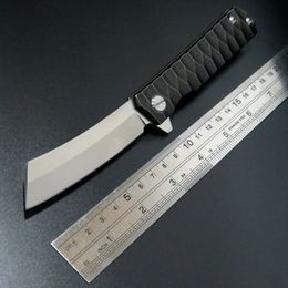 New Item Bearing folding knife blade knife D2 steel 58-60HRC tanto point blade alloy handle knife