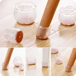 Durable Rubber Chair Leg Caps Feet Pads Furniture Table Covers Socks Floor Protectors Round Squre Shape Bottom Non-Slip Cups