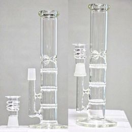 In Stock Clear and white Glass Bongs Oil Rigs Water Pipes Three Honeycomb Percs Joint 18.8mm Real Glass Smoking Pipes Cheap Hookahs