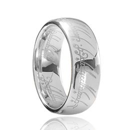-8mm America Movie Jewelry The Magic anillo de carburo de tungsteno negro oro plata tres colores para elegir joyería de moda anillo de dedo para pareja