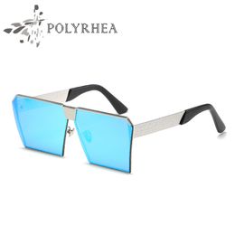 Flat Top Square Sunglasses Men Women Brand Designer Colour Coating Frameless High-end Classic Sun Glasses With Box And Cases