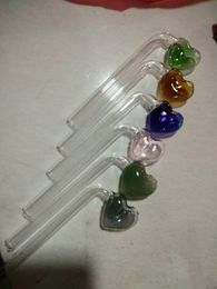 Peach heart burner bongs accessories Oil Burner Glass Pipes Water Pipes Glass Pipe Oil Rigs Smoking with Dropper Glass