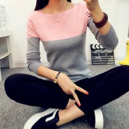 Wholesale-Newest Women's Spring Autumn Knitted Bottoming Sweater Women Split Fashion Sweaters And Pullovers Female Pull Femme Top Quality
