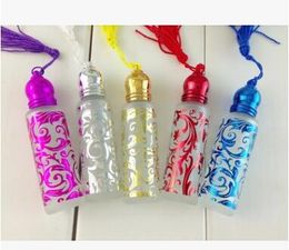 Free Shipping 10ml 500pcs super beautiful Bronzing glass perfume bottle refillable roll on bottles with roller ball