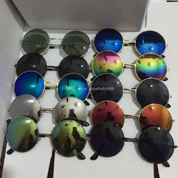 13 colors Children's Sunglasses Cool Metallic colorful reflective sunglasses round Frame boys girls Sunglasses C2182