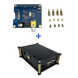 Freeshipping Raspberry Pi 3 Digital Audio Sound Card Expansion Board HIFI DiGi I2S SPDIF + Acrylic Case Box Support Raspberry Pi 2 Model B