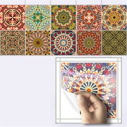 10pcs/set Arabic style Self Adhesive Tile Art Wall Decal Sticker DIY Kitchen Bathroom Home Decor
