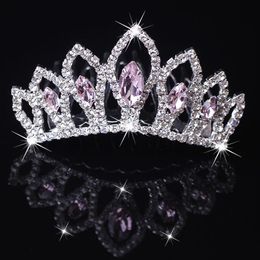 Girls Crowns With Rhinestones Wedding Jewellery Bridal Headpieces Birthday Party Performance Pageant Crystal Tiaras Wedding Accessories #BW-T038