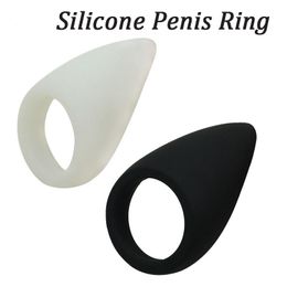 Silicone Time Delay Penis Ring Adult Sex Toys for Men, Cock Ring Ball Stretcher Chastity Products For Male Penis Extension q0511