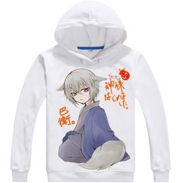 Wholesale- Kamisama Kiss Hoodie Anime  Yokai Tomoe Cosplay white hoodies Cute Sweatshirts Japanese Cartoon Fans