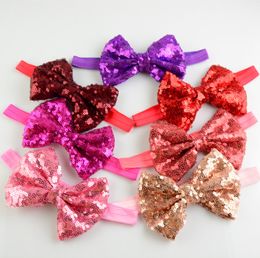 22 Colours Babies Girls Sequins Bowknot Hair Bands Headband Sequin Headband Bow Headwear Glitter Bow Children Baby Headwraps Hair Accessory