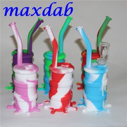 oil concentrate water pipes UK - fda approved portable silicone water pipes unbreakable water bongs glass pipe smoking oil concentrate metal plastic pipe free