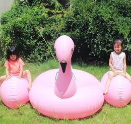 195*200*120cm Giant Inflatable Flamingo Pool Toy Swimming Float Swan Cute Ride-On Pool Swim Ring For Summer Holiday Fun Party