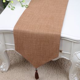 120 inch Long Pure Cotton Linen Table Runner High End Modern Simple Dining Table Cloth China style Table Mats Protection Pads 300x33 cm