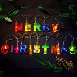 Merry Christmas Glowing Letters string Creative LED battery lights party decorative lights glowing Merry Christmas letters light ZJ0188