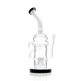 12 inches tall oil rigs recycler sprinkler glass bong pipe glass water pipe glass oil rigs with 14mm male joint