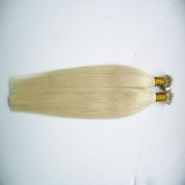 #613 Bleach Blonde Brazilian Micro Nano Loop Ring Human Hair Extensions 100g 1g/s Straight micro bead hair extensions Blonde Brazilian Hair