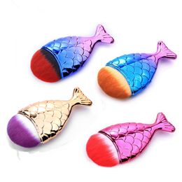 Mermaid Makeup Brushes Foundation Powder Contour Fish Scales Synthetic Hair Beauty Cosmetics Make up Brush Tools