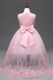 Verano formal de los niños vestido de cola larga para las niñas perla mariposa princesa vestidos de fiesta de boda vestido de niña vestido de dama de honor niños ropa Verano formal de los niños vestido de cola larga para las niñas perla mariposa princesa vestidos de fiesta de boda vestido de niña vestido de dama de honor niños ropa