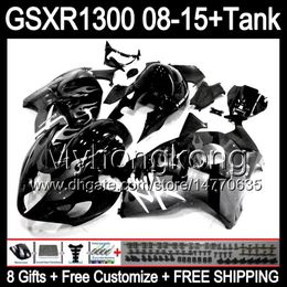 8gifts For SUZUKI Hayabusa GSXR1300 08 15 GSXR-1300 14MY40 gloss black GSXR 1300 GSX R1300 08 09 10 11 12 13 14 15 Fairing Kit gloss black