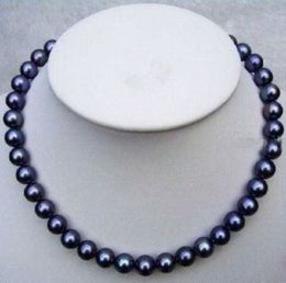 BEAUTIFUL 8-9mm south sea black pearl necklace
