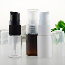 10ml 20ml PET Facial Cream Lotion Pump Spray Bottle Plastic Emulsion Container Packaging White Screw Cap F20171277