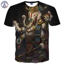 Moda Print 3D Religion Elephant God Geneisha Ganesh T Shirt For Men / Women 3d Funny Summer Short Sleeve T-shirt Rock Tops Tees